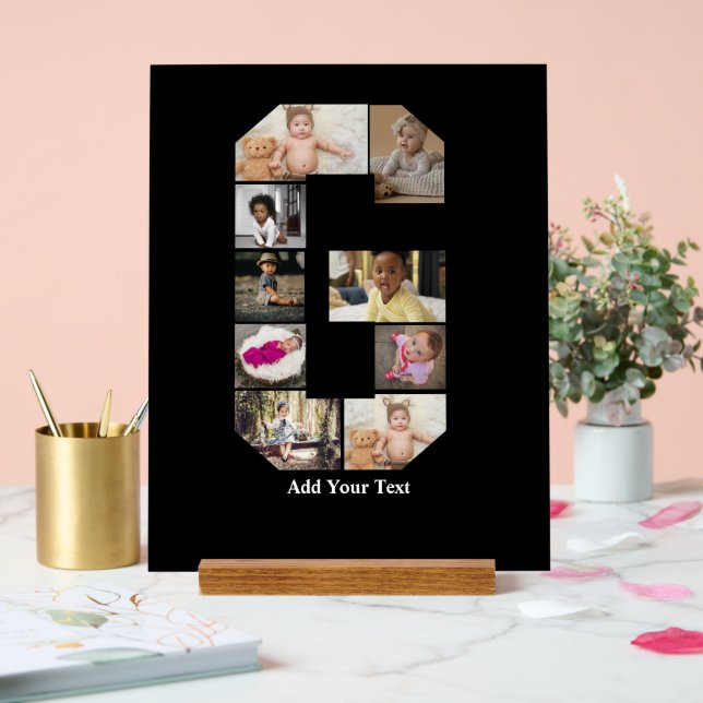 Señal Acrílica Diseñar su propia letra G Collage de fotos (Boda)