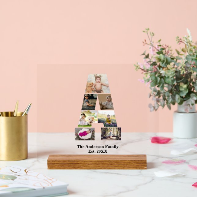 Señal Acrílica Diseñar su propia letra un Collage de fotos (Boda)