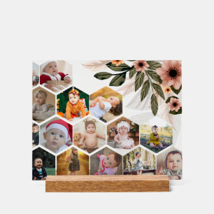 Señal Acrílica Diseñar su propio Collage de fotos Floral 15