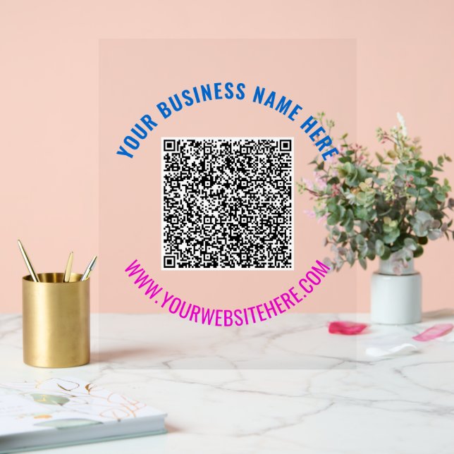 Señal Acrílica Diseñar su propio Personalizado Código QR Texto Ró (Boda)