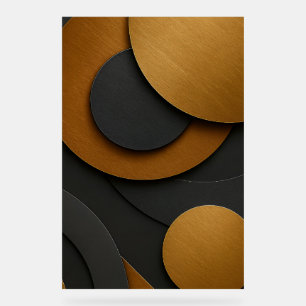 Señal Acrílica Diseño abstracto geométrico de lujo negro y oro