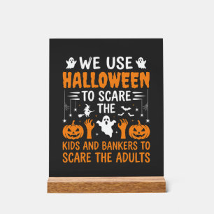 Señal Acrílica Diseño de adultos banqueros niños susto Halloween
