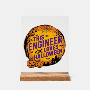 Señal Acrílica Diseño de calabaza vintage de Halloween que ama el