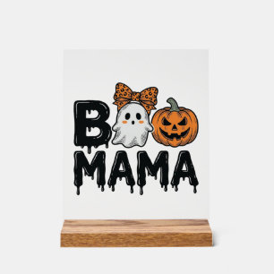 Señal Acrílica Diseño de camiseta Boo Mama Halloween Fantasma Cal