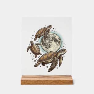 Señal Acrílica Diseño de camiseta con grabado de tortuga marina d