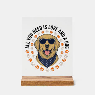 Señal Acrílica Diseño de camiseta con huella de pata de retriever