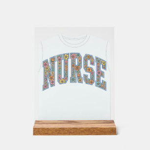 Señal Acrílica Diseño de camiseta con letras de equipo universita