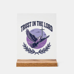 Señal Acrílica Diseño de camiseta cristiana paloma Confía en el S