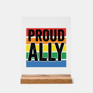 Señal Acrílica Diseño de camiseta de apoyo al orgullo vintage Pro