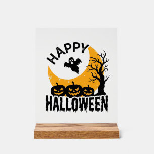 Señal Acrílica Diseño de camiseta de calabaza fantasma de Hallowe