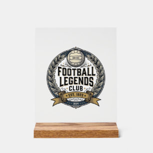 Señal Acrílica Diseño de camiseta de fútbol vintage del club Foot