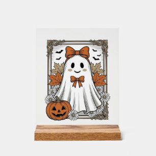 Señal Acrílica Diseño de camiseta de grabado vintage de fantasma 