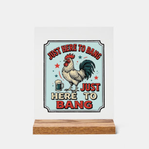 Señal Acrílica Diseño de camiseta de grabado vintage de gallo div