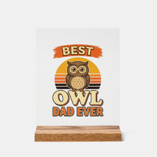 Señal Acrílica Diseño de camiseta de grabado vintage El mejor pap