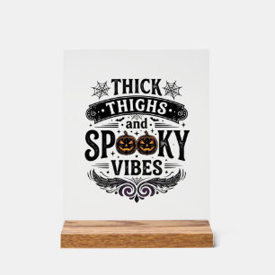 Señal Acrílica Diseño de camiseta de Halloween Vibraciones espelu