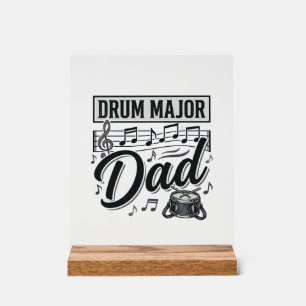 Señal Acrílica Diseño de camiseta de música vintage de Drum Major