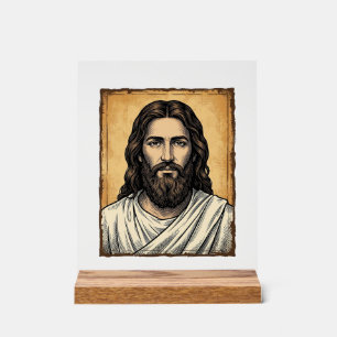 Señal Acrílica Diseño de camiseta de retrato religioso grabado vi