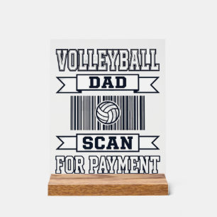 Señal Acrílica Diseño de camiseta divertido Papá de voleibol esca