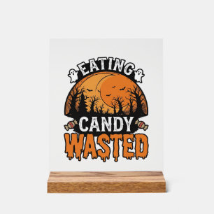 Señal Acrílica Diseño de camiseta espeluznante vintage de dulces 