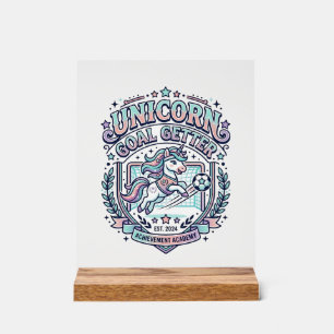 Señal Acrílica Diseño de camiseta gráfica retro de Unicorn Goal G
