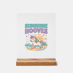 Señal Acrílica Diseño de camiseta gráfica trendy pezuñas unicorni