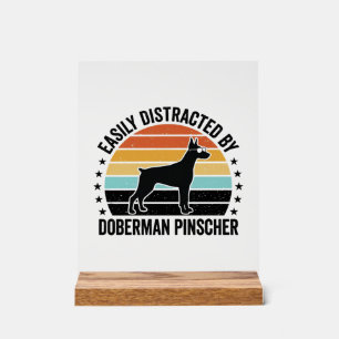 Señal Acrílica Diseño de camiseta gráfica vintage de Doberman Pin
