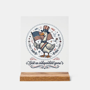 Señal Acrílica Diseño de camiseta patriótica vintage de ganso ind