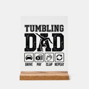 Señal Acrílica Diseño de camiseta Tumbling Dad Drive Pay Clap Rep