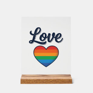 Señal Acrílica Diseño de camiseta vectorial de orgullo de corazón