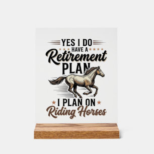 Señal Acrílica Diseño de camiseta vintage de caballos montando pl