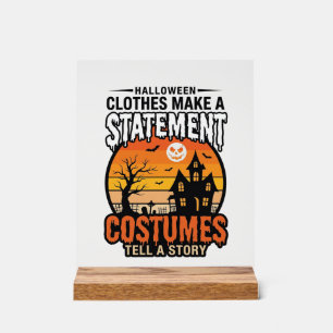 Señal Acrílica Diseño de camiseta vintage de disfraces de Hallowe