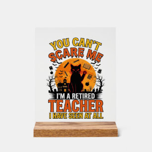 Señal Acrílica Diseño de camiseta vintage de gato de Halloween pa
