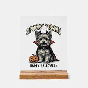Señal Acrílica Diseño de camiseta vintage de perro Yorkie espeluz