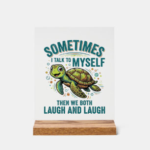 Señal Acrílica Diseño de camiseta vintage de tortuga divertida ha