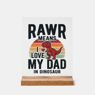 Señal Acrílica Diseño de camiseta vintage divertido papá dinosaur
