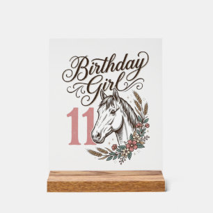 Señal Acrílica Diseño de camiseta vintage floral de caballo para 