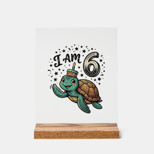 Señal Acrílica Diseño de camiseta vintage para cumpleaños 6 de to