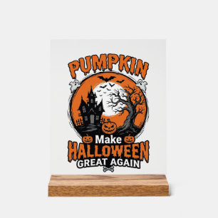 Señal Acrílica Diseño de camiseta Vintage Pumpkin Halloween Great