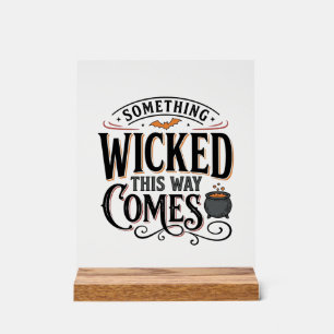 Señal Acrílica Diseño de camiseta vintage Something Wicked Hallow
