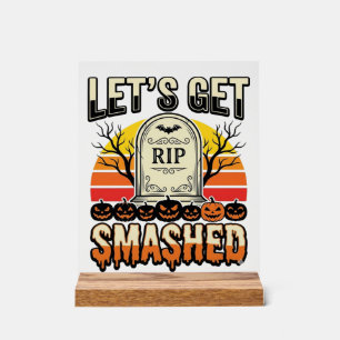Señal Acrílica Diseño de cementerio divertido de Halloween Vamos 