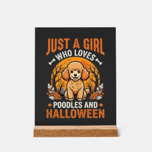 Señal Acrílica Diseño de chica amante de perros caniches de Hallo