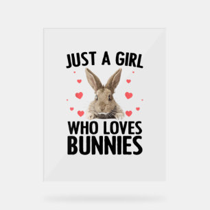 Señal Acrílica Diseño De Conejo Para Chicas Mujeres Niños Conejo