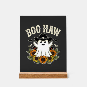 Señal Acrílica Diseño de fantasma de Halloween occidental Boo Haw