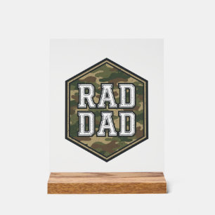 Señal Acrílica Diseño de grabado vintage de hexágono de camuflaje