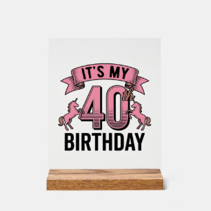 Señal Acrílica Diseño de grabado vintage de unicornio para cumple