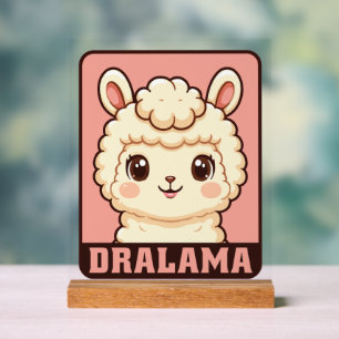 Señal Acrílica Diseño de ilustración de llama adorable