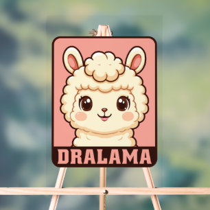 Señal Acrílica Diseño de ilustración de llama adorable