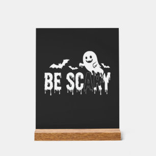 Señal Acrílica Diseño de murciélago fantasma aterrador de Hallowe