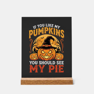 Señal Acrílica Diseño de pastel de Halloween de calabazas diverti