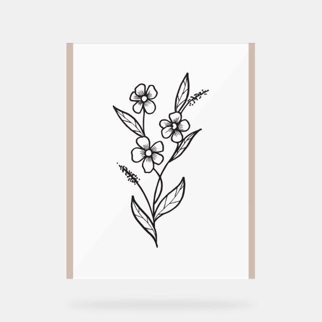 Señal Acrílica Diseño de planta de moda (Anverso)